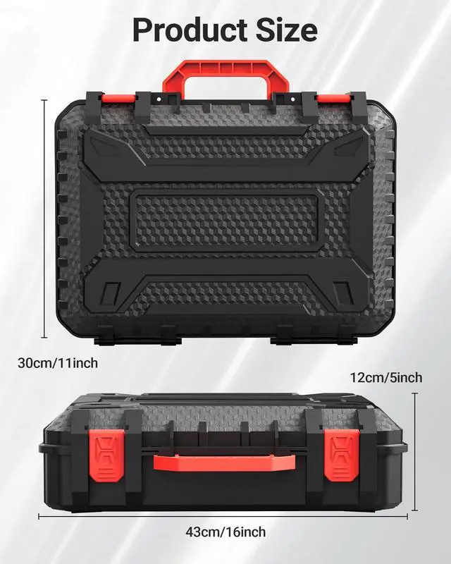 Alt view image 6 of 7 - for Starlink Mini Case, Waterproof Hard Protective Travel Carrying Case Starlink Mini Accessories Shell for Power Adapter,DC Cable, Car Mount Portable Storage for RV, Camping (BLACK)