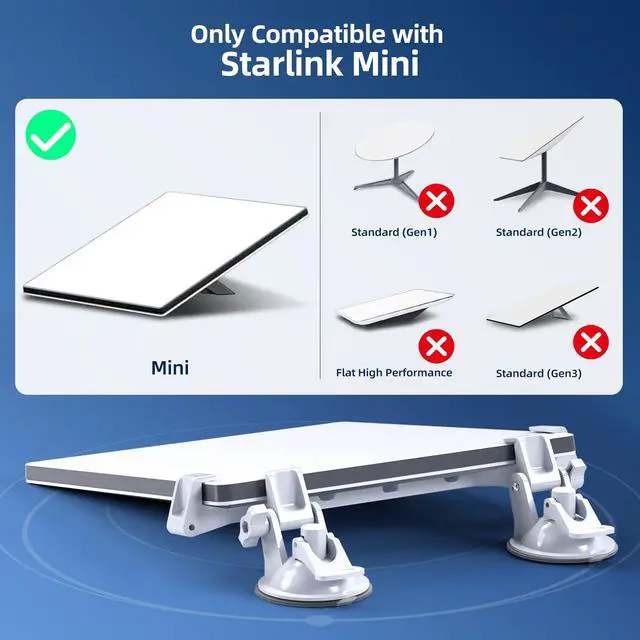 Alt view image 3 of 7 - for Starlink Mini Car Mount for Dashboard, Star-Link Mini Suction Cup Mount | Accessories for Dash & Windshield, Secure Mounting Kit for Most Vehicles and Ensures Stable Driving and Satellite Signal