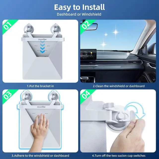 Alt view image 7 of 7 - for Starlink Mini Car Mount for Dashboard, Star-Link Mini Suction Cup Mount | Accessories for Dash & Windshield, Secure Mounting Kit for Most Vehicles and Ensures Stable Driving and Satellite Signal
