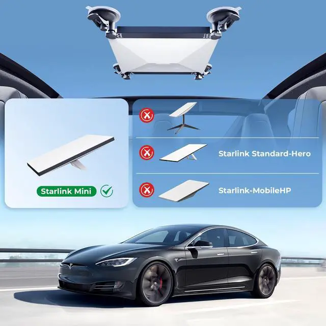 Alt view image 3 of 7 - Starlink Mini Mount, Starlink Mini Suction Cup Mount for Car Windows & Sunroofs, Secure Mounting Kit with 2 Spare Cups & Anti-Slip Pad,All-Weather Stability for RVs, Trucks & Boats(Black)