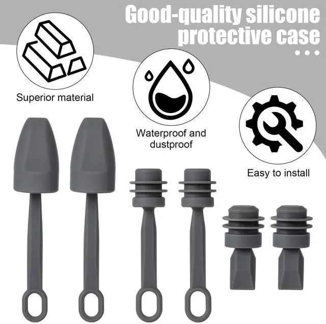 Alt view image 3 of 7 - 6pcs Cable Silicone Caps for Starlink Mini Dust-Proof Waterproof Covers | Dust-Proof Waterproof, Cable and Power Port Protective Covers, Seal Plugs Accessories, for Antenna Ends & Router, Gray
