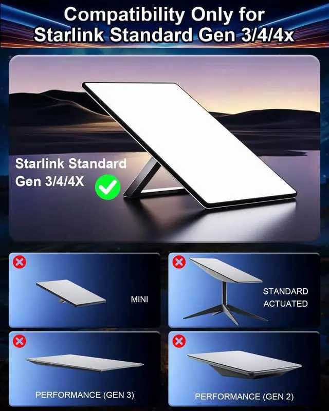 Alt view image 2 of 7 - Starlink Standard Gen 3/4/4X Pipe Adapter Mount, Secure Pole Mount Kit for Roof, RV&Outdoor Installation, Heavy-Duty Weatherproof Aluminum Adapter for Starlink V3/V4 Standard Dish, Pipe Not Included