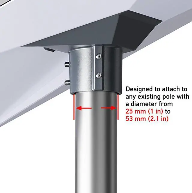 Alt view image 3 of 7 - Starlink Standard Gen 3/4/4X Pipe Adapter Mount, Secure Pole Mount Kit for Roof, RV&Outdoor Installation, Heavy-Duty Weatherproof Aluminum Adapter for Starlink V3/V4 Standard Dish, Pipe Not Included