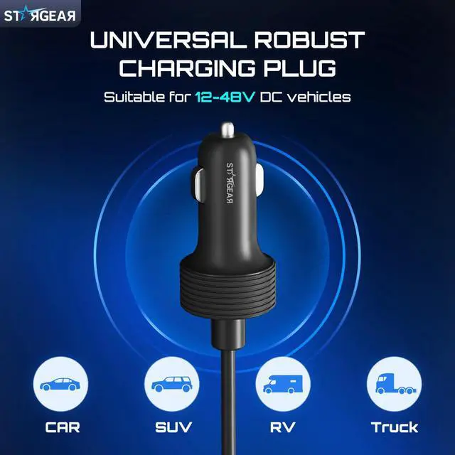 Alt view image 3 of 7 - Starlink Mini Cable 12V Power Cable 3M/10FT, Starlink Mini Accessories 16AWG Cigarette Lighter to DC Cord, 12V-48V Car Charger Car Adapter (3M)