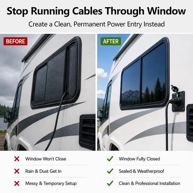 Alt view image 2 of 7 - Starlink Mini Wall Pass Through Kit for RV Cable Entry | Clean installation, IP67 weatherproof, secure connection, premium aluminum components, off-grid ready