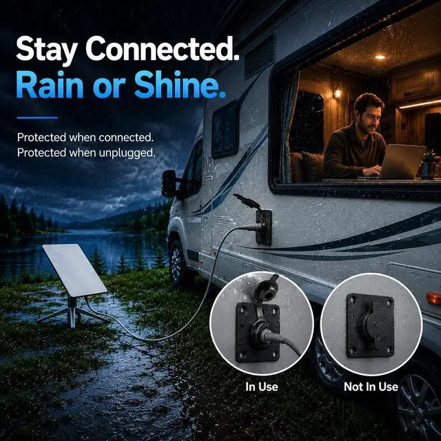 Alt view image 3 of 7 - Starlink Mini Wall Pass Through Kit for RV Cable Entry | Clean installation, IP67 weatherproof, secure connection, premium aluminum components, off-grid ready