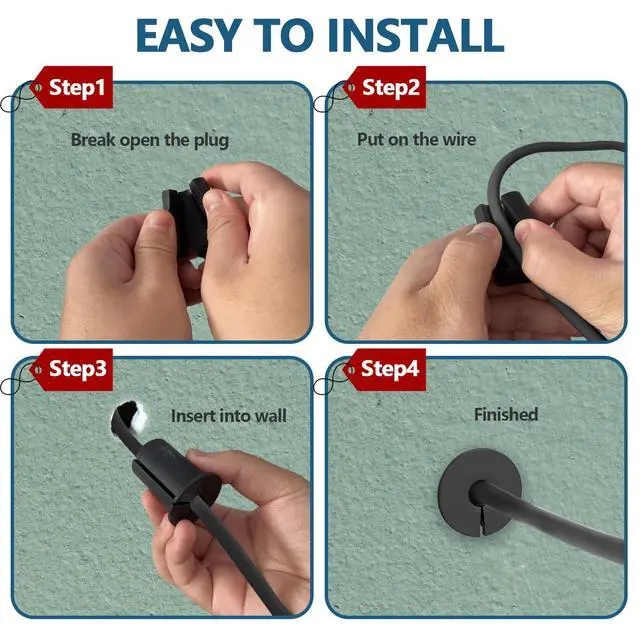 Alt view image 4 of 7 - 4PCS 3/4 inch starlink Wall Cable Pass Through Bushing Grommets Accessories for Cables,Star Link Cable Routing kit for starlink mounting kit,Silicone Wall Bushing for starlink dishy ethernet Cables