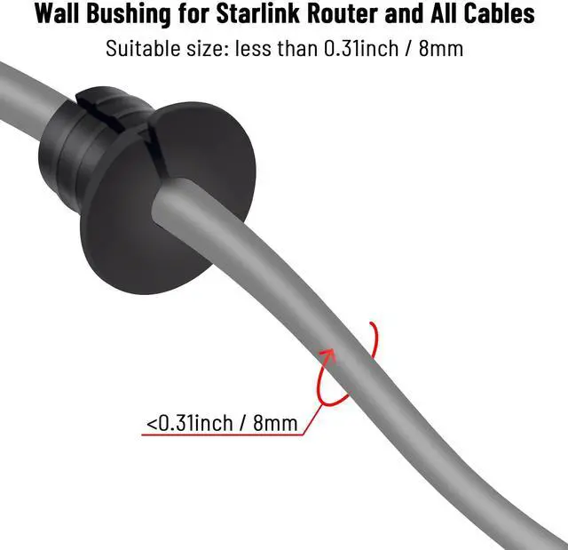 Alt view image 4 of 7 - Cable Grommet Routing Kit for Starlink for 3/4 inch Wall Hole, Starlink Accessories, Silicone Cable Wall Pass, Starlink Anti-Slip Wall Grommets for Cables (3/4 inch) 2 Pcs