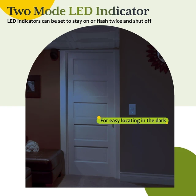 Alt view image 3 of 7 - 30-Minute Neutral Countdown Timer Switch for Bathroom Fans, Light Almond | 1-5-10-15-20-30 Min, Wall Switch Timer for Exhaust Fans, Lights, UL Listed, LED Indicator, 120VAC 800W, Screwless Wall Plate