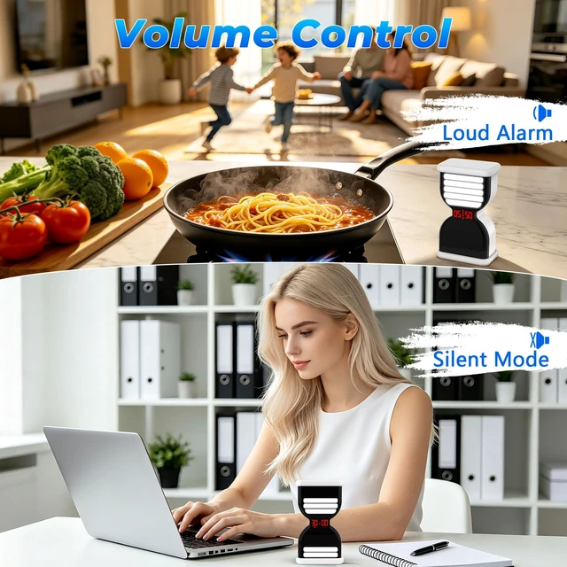 Alt view image 4 of 7 - Digital Hourglass Timer for Productivity, Visual Countdown with Flight Flow | 5/25Min Preset, Custom Countdown, On/Off, Rechargeable, Silent, Desk Flip Hourglass Timer for ADHD Gift Study, Work,