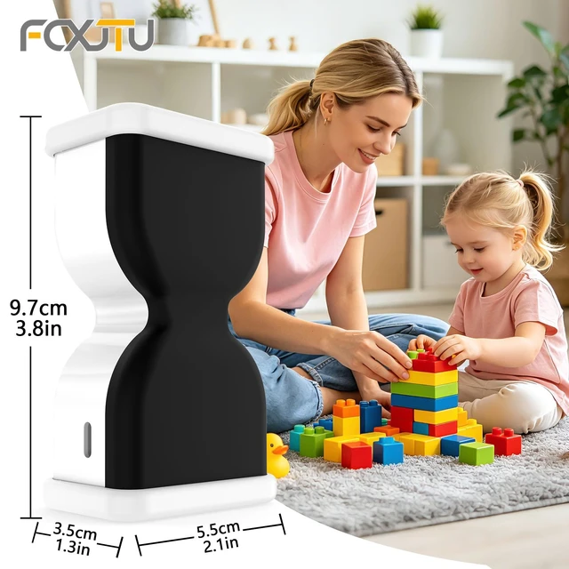 Alt view image 6 of 7 - Digital Hourglass Timer for Productivity, Visual Countdown with Flight Flow | 5/25Min Preset, Custom Countdown, On/Off, Rechargeable, Silent, Desk Flip Hourglass Timer for ADHD Gift Study, Work,