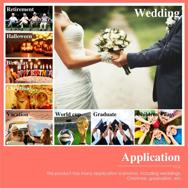 Alt view image 7 of 7 - 9999-Day Countdown Clock with 10 Cards for Wedding and Vacation | Shows total days, hours, minutes and seconds; 10 swappable paper themes, magnetic frame, 12/24-hour clock, 1-minute alert