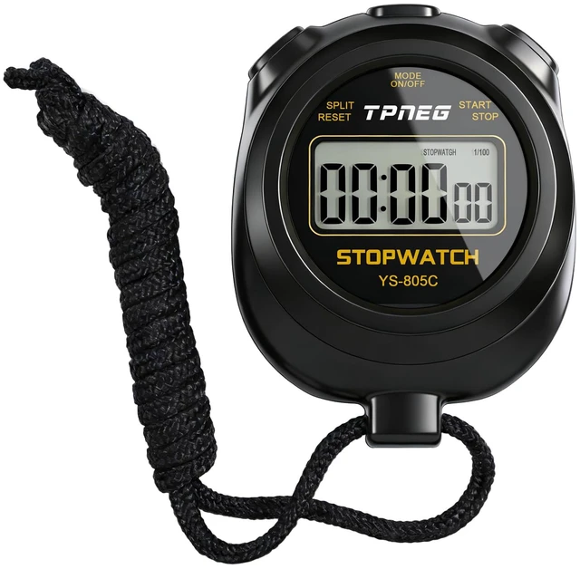 Main image of Simple Stopwatch Timer - Easy to Use, Set Up, Read, and Carry - Large Display - On/Off, AAA Battery, No Hourly Beep - Ideal for Kids, Track and Field, Sports, Classroom - Stopwatches for Coaches