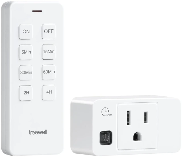 Main image of Remote Control Outlet with Countdown Timer, Portable Magnetic Switch | 5Min/15Min/30Min/60Min/2H/4H Countdown Timer, 200FT Wireless Range, Mini Plug, 15A/1875W, for Lamp/Light/Household Appliances