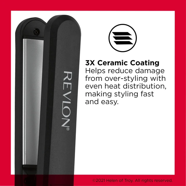 Alt view image 2 of 6 - Perfect Heat Triple Ceramic Flat Iron, 1" Plates | 3X Ceramic Coated for Reduced Damage, Fast Styling, Consistent Heat, For Fast, Smooth, Shiny Results