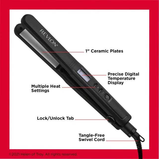 Alt view image 4 of 6 - Perfect Heat Triple Ceramic Flat Iron, 1" Plates | 3X Ceramic Coated for Reduced Damage, Fast Styling, Consistent Heat, For Fast, Smooth, Shiny Results
