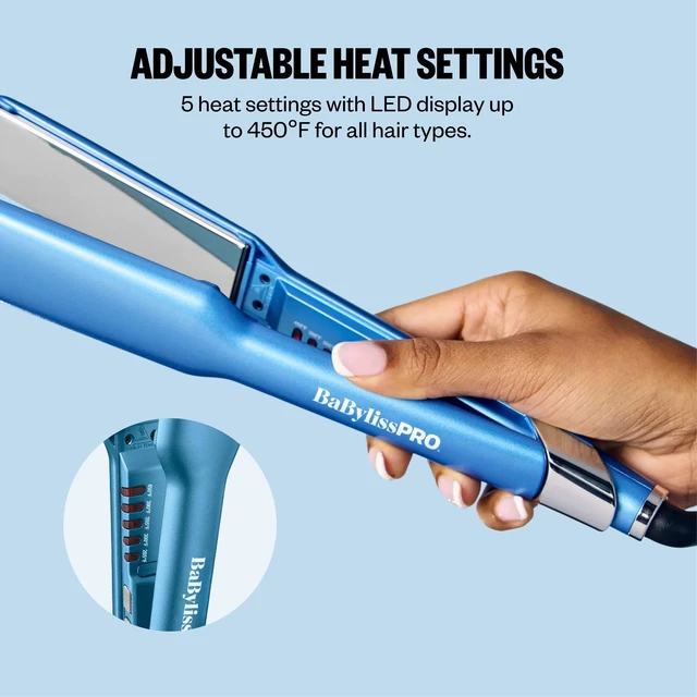 Alt view image 4 of 7 - The Ultra Sleek Flat Iron, Nano Titanium, 1.5" | Flat iron hair straightener with ceramic heater, 5 digital heat settings, LED display, and 9-ft cord for flexible styling