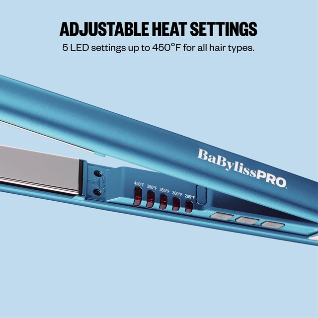 Alt view image 4 of 7 - The Ultra Sleek Flat Iron, Nano Titanium, Extended Plates, 1" | Flat iron hair straightener with ceramic heater, 5 digital heat settings, LED display, and 9-ft cord for flexible styling