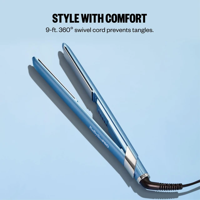 Alt view image 6 of 7 - The Ultra Sleek Flat Iron, Nano Titanium, Extended Plates, 1" | Flat iron hair straightener with ceramic heater, 5 digital heat settings, LED display, and 9-ft cord for flexible styling