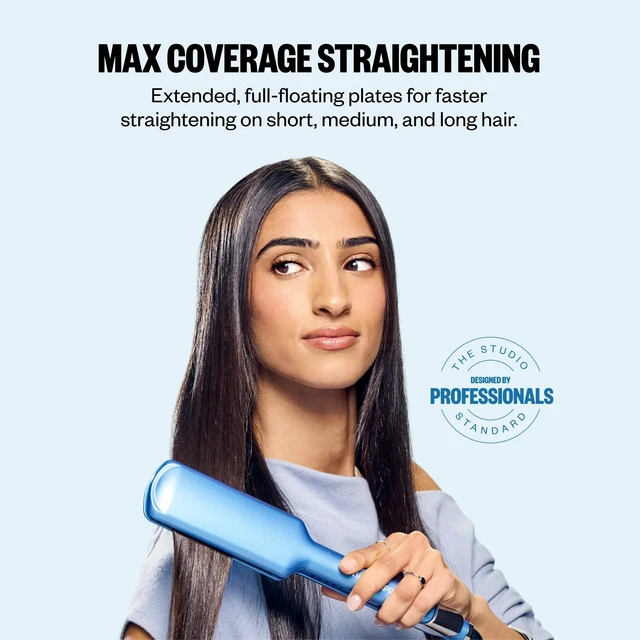 Alt view image 2 of 7 - The Ultra Sleek Flat Iron, Nano Titanium, Extended Plates, 2" | Flat iron hair straightener with ceramic heater, 5 digital heat settings, LED display, and 9-ft cord for flexible styling