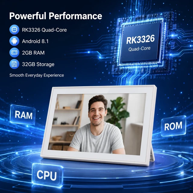 Alt view image 3 of 7 - Digital Calendar 10.1" Smart Calendar, 1280 * 800 IPS HD Interactive Touchscreen Electronic Calendar for Family Schedules, WiFi Digital Picture Frame Built-in 32GB Memory