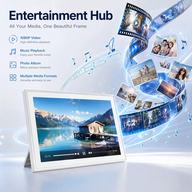 Alt view image 7 of 7 - Digital Calendar 10.1" Smart Calendar, 1280 * 800 IPS HD Interactive Touchscreen Electronic Calendar for Family Schedules, WiFi Digital Picture Frame Built-in 32GB Memory
