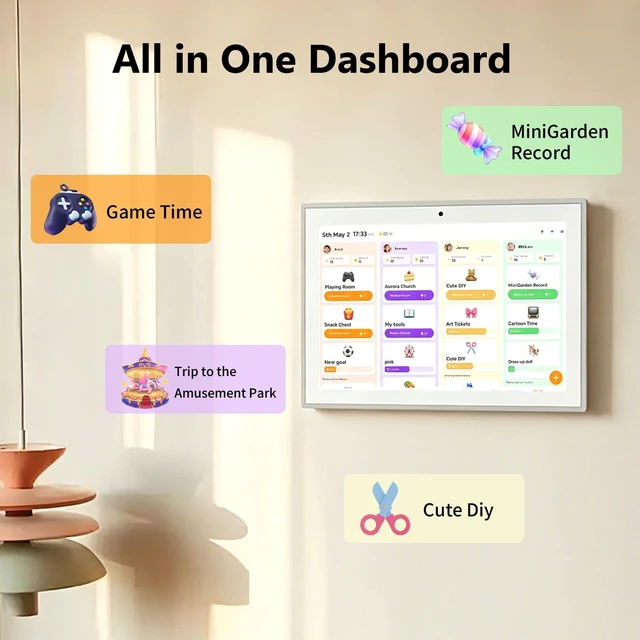 Alt view image 2 of 7 - Digital Calendar 10.1 Inch, 10-Point Capacitive Touch 1280 * 800 HD Screen, Family Chore Chart, Wall and Desk Mount To Do Meal Planner, Multiuse Digital Photo Frame Gift for Mom and Family