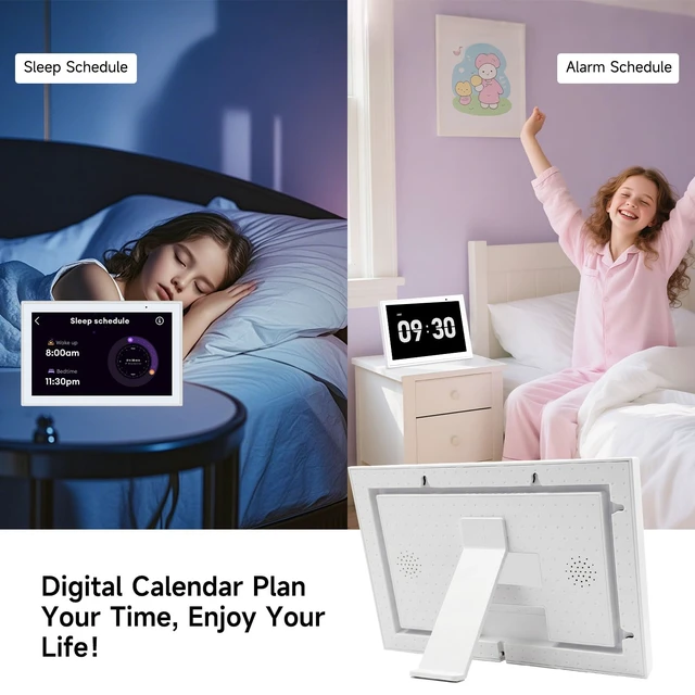 Alt view image 5 of 7 - Digital Calendar 10.1 Inch, 10-Point Capacitive Touch 1280 * 800 HD Screen, Family Chore Chart, Wall and Desk Mount To Do Meal Planner, Multiuse Digital Photo Frame Gift for Mom and Family