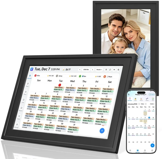 Main image of 10.1-Inch Digital Wall CalendarNo Subscription Smart Home Scheduling | Desk Organizer with Chore Chart & Star Rewards, Meal Plan, Photo Frame & Art Display, Wall/Desk Mount