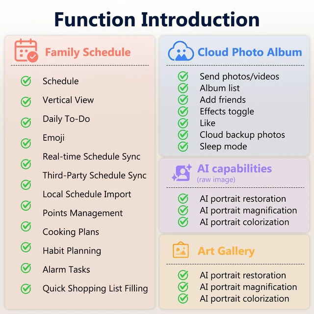 Alt view image 5 of 7 - 10.1" Smart Digital Calendar, Two - Way Sync with Phones,Chore Charts,Achievement Rewards, AI Meal Planning,Smart Touchscreen Interactive Display for Family Schedules and Cloud Photo