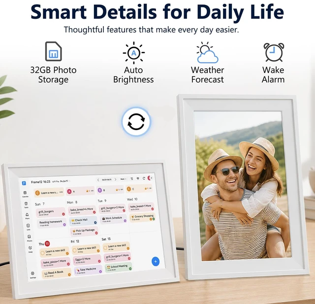 Alt view image 7 of 7 - 10.1" Smart Digital Calendar, Two - Way Sync with Phones,Chore Charts,Achievement Rewards, AI Meal Planning,Smart Touchscreen Interactive Display for Family Schedules and Cloud Photo