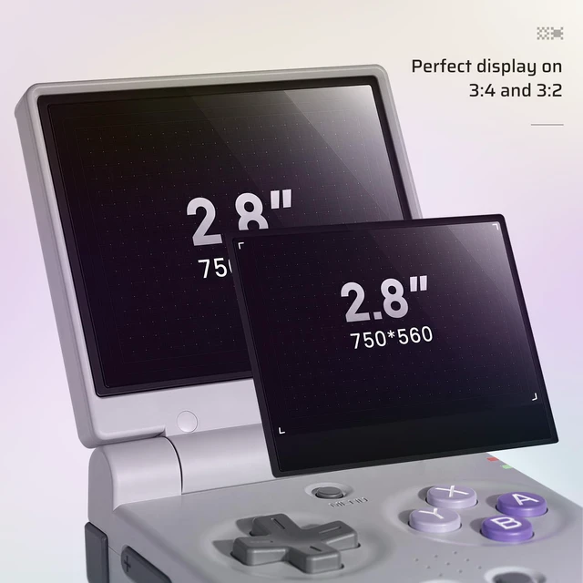 Alt view image 3 of 7 - Mini Flip Retro Handheld Game Console, 2.8 Inch 750*560 IPS Screen, Portable Linux Emulator Handheld, Gift for Men & Women, Black