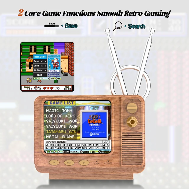 Alt view image 3 of 6 - Retro Handheld Game Console - GV300S JALECO+168 Classic Games Mini TV Style with 3.0 Inch IPS Screen, Save Search, Support 2-Player & Dual Console Type-C Link