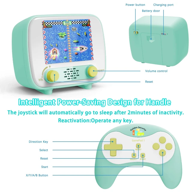 Alt view image 6 of 7 - Handheld Game Console, Built in 216 Classic Retro Games, 2.8-inch Screen | Portable Mini Retro TV, Featuring 216 Single-Player Games and 84 Two-Player Games, Suitable for Children and Adults
