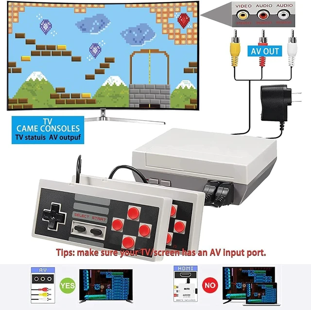 Alt view image 3 of 7 - Retro Gaming Console Built-in Classic 620 Games | AV Output 8-Bit Classic Game Console with 2 Retro Controllers for Christmas, 620 Retro Game Console