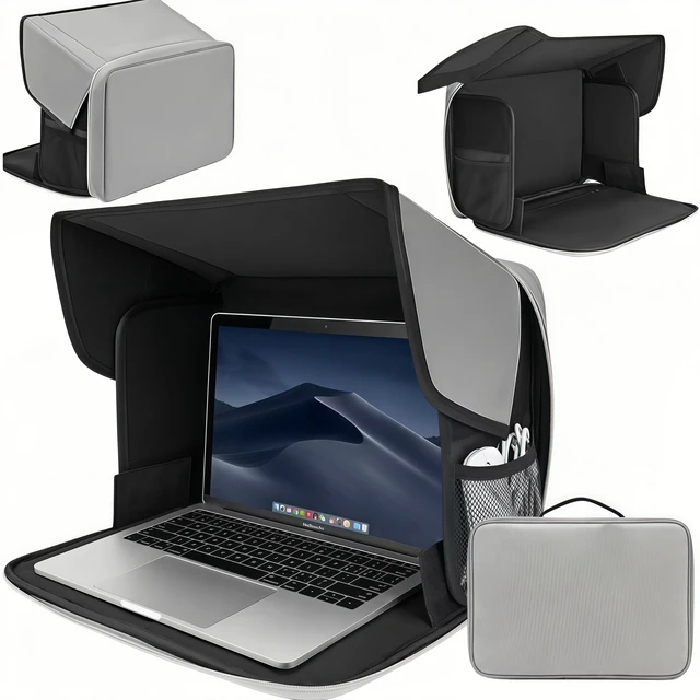 Main image of Laptop Sun Shade Multifunctional Foldable Computer Laptop BagFits 13-16 inch LaptopUV/Heat Reflective & Waterproof, for Outdoor Working, Travel, Beach