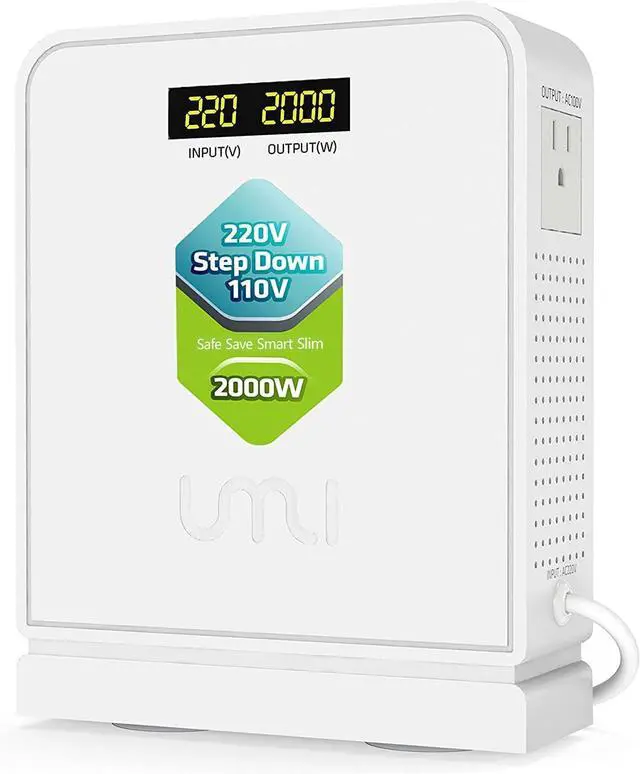 Main image of UMI 2000W Step Down Voltage 220v to 110v Converter, Heavy Duty Power Converter, Power Transformer with Auto Mode for Large Capacity Equipment, Step Down 220v to 110v - US to Europe Voltage Converter