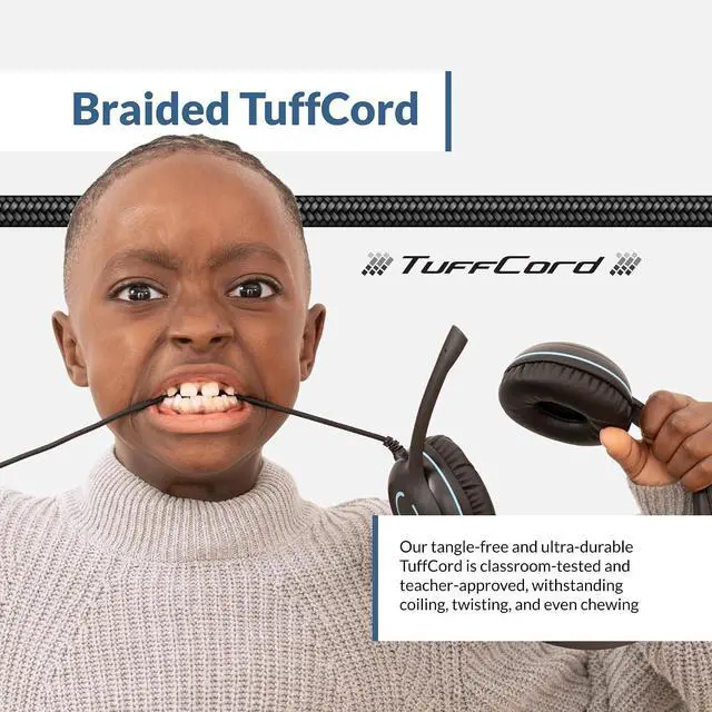 Alt view image 5 of 7 - Cyber Acoustics AC-5008A USB-A Headset with in-Line Volume Control | Wired USB Headphones with Mic, In-Line Volume and Mute Controls, Classroom or Home, Made with 60% Recycled Plastic