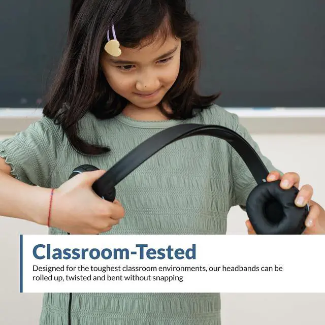 Alt view image 4 of 7 - Cyber Acoustics AC-5008A USB-A Headset with in-Line Volume Control | Wired USB Headphones with Mic, In-Line Volume and Mute Controls, Classroom or Home, Made with 60% Recycled Plastic