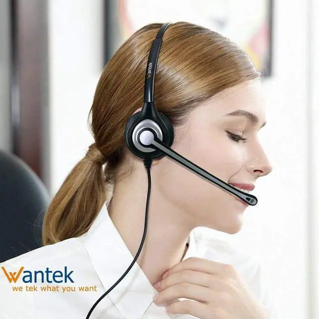 Alt view image 3 of 7 - Cell Phone Headset with Microphone Noise Cancelling & Call Controls, 3.5mm Computer Headphones for Samsung PC Business Skype Softphone Call Center Office, Clear Chat, Ultra Comfort