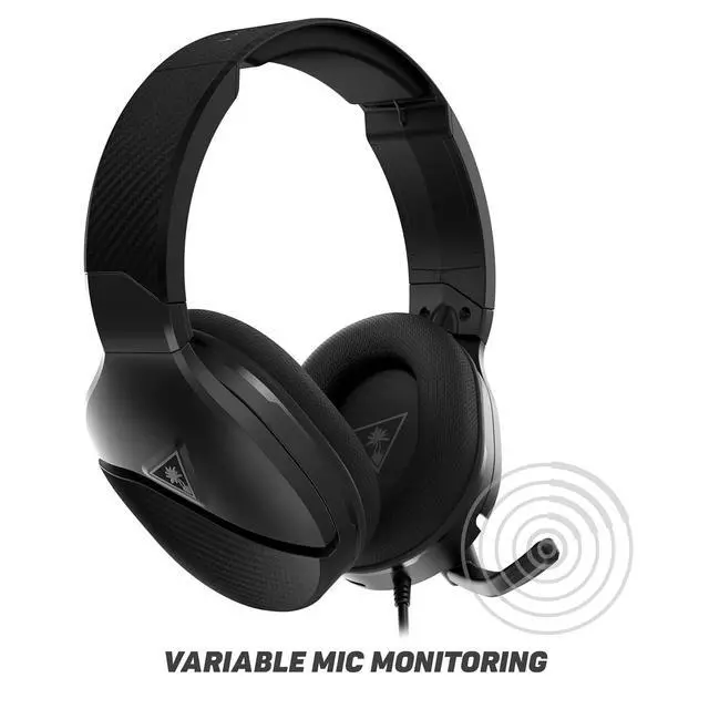Alt view image 6 of 7 - Turtle Beach Recon 200 Gen 2 Wired Multiplatform Gaming Headset, Xbox, PS5 | Xbox Series X|S & Xbox One, PlayStation, PS4, PC, Powered Bass Boost, Flip-to-Mute Mic, Mic Monitoring, Memory Foam, Black