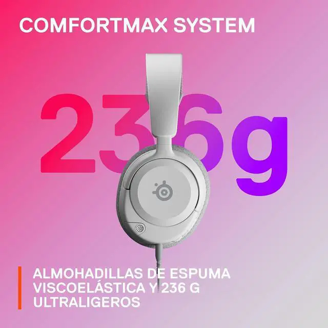 Alt view image 6 of 7 - SteelSeries Arctis Nova 1 Multi-System Gaming Headset Hi-Fi Drivers 360° Spatial Audio Comfort Design Durable Ultra Lightweight Noise-Cancelling Mic PC, PS5/PS4, Switch, Xbox - White