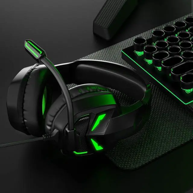 Alt view image 7 of 7 - EKSA Fenrir S Gaming Headset with Microphone, Noise Cancelling Mic, Comfortable Ear Pads, 50 mm Drivers, RGB Light, One Key Control, Gaming Headphones for PC, Xbox, PS4, PS5, Switch, Controller
