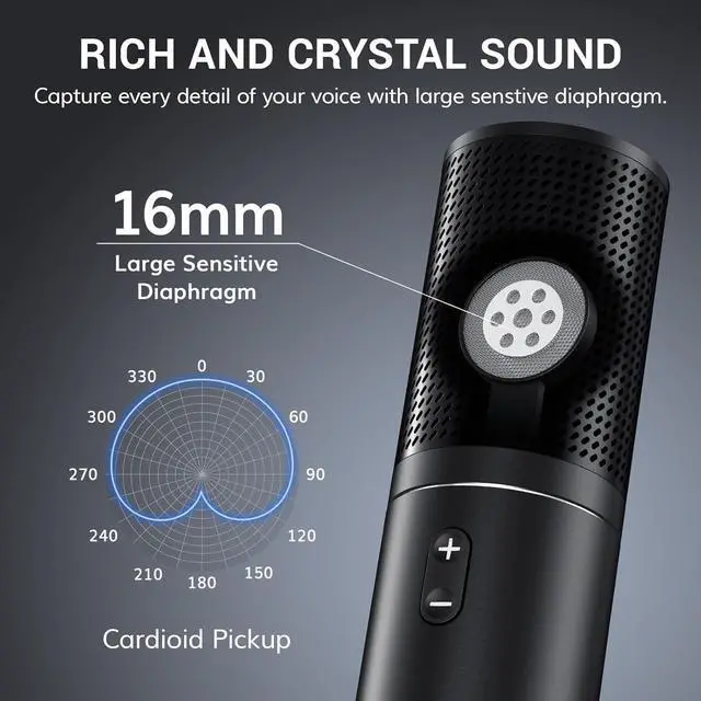 Alt view image 2 of 7 - TONOR USB Podcast Microphone, Gaming PC Studio Streaming Mic Kit for Gamer, Recording Condenser Equipment Cardioid Microfono for Singing, YouTube, 200 cm/78inch Cable, with Adjustable Arm Stand, Q9