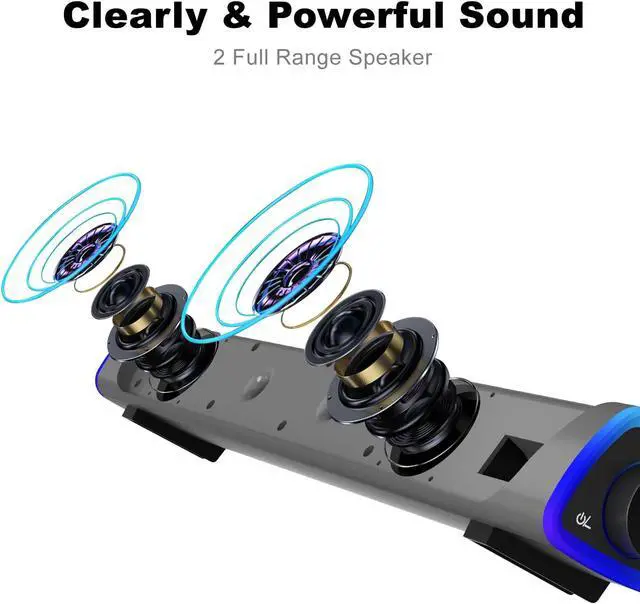 Alt view image 3 of 7 - SOULION R30 Computer Speakers for Desktop PC, Wired USB Powered 3.5mm Aux