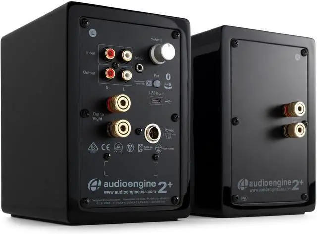 Alt view image 2 of 7 - Audioengine A2 Bluetooth Desktop Speakers, Compact Stereo, Matte Black, USB
