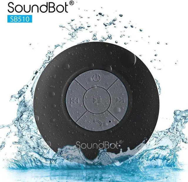 Alt view image 3 of 7 - Soundbot® Waterproof Shower Speaker HD Water Resistant Bluetooth Handsfree Portable with Loud Clear Sounds 6+hrs of Playtime, Wireless Suction Cup Small Durable for Outdoors Travel Home SB510 (Black)