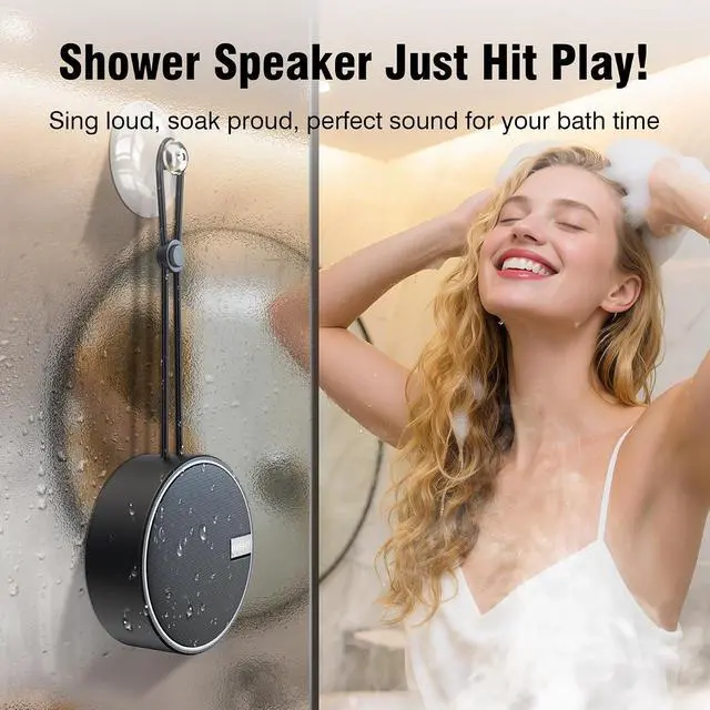 Alt view image 3 of 7 - INSMY C12 IP67 Waterproof Shower Bluetooth Speakers Portable Small Speaker