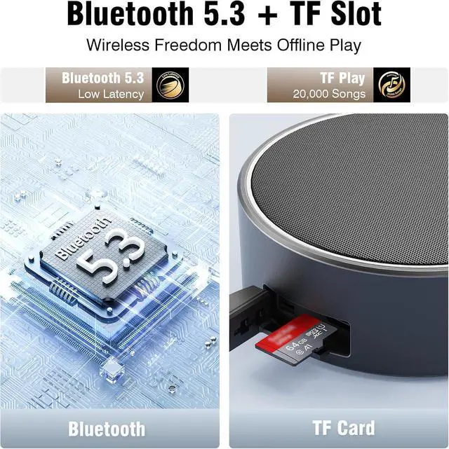 Alt view image 7 of 7 - INSMY C12 IP67 Waterproof Shower Bluetooth Speakers Portable Small Speaker