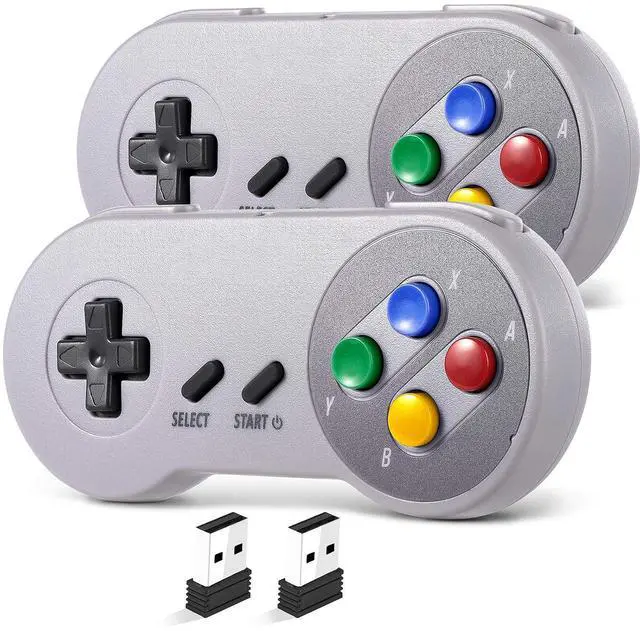 Main image of 2 Pack Wireless USB SNES Controller for Windows PC, macOS(Multi-Color Keys)